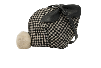 Mini Bunny Houndstooth Crossbody, &pound;495, Handbags, Black/White, Fabric/Leather, Front view